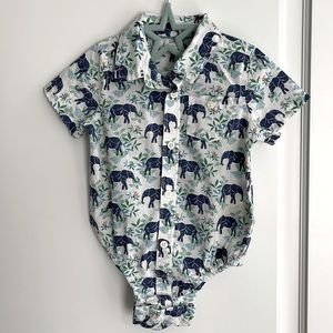 Cutest Baby Gap jungle print “dressy” onesie shirt.